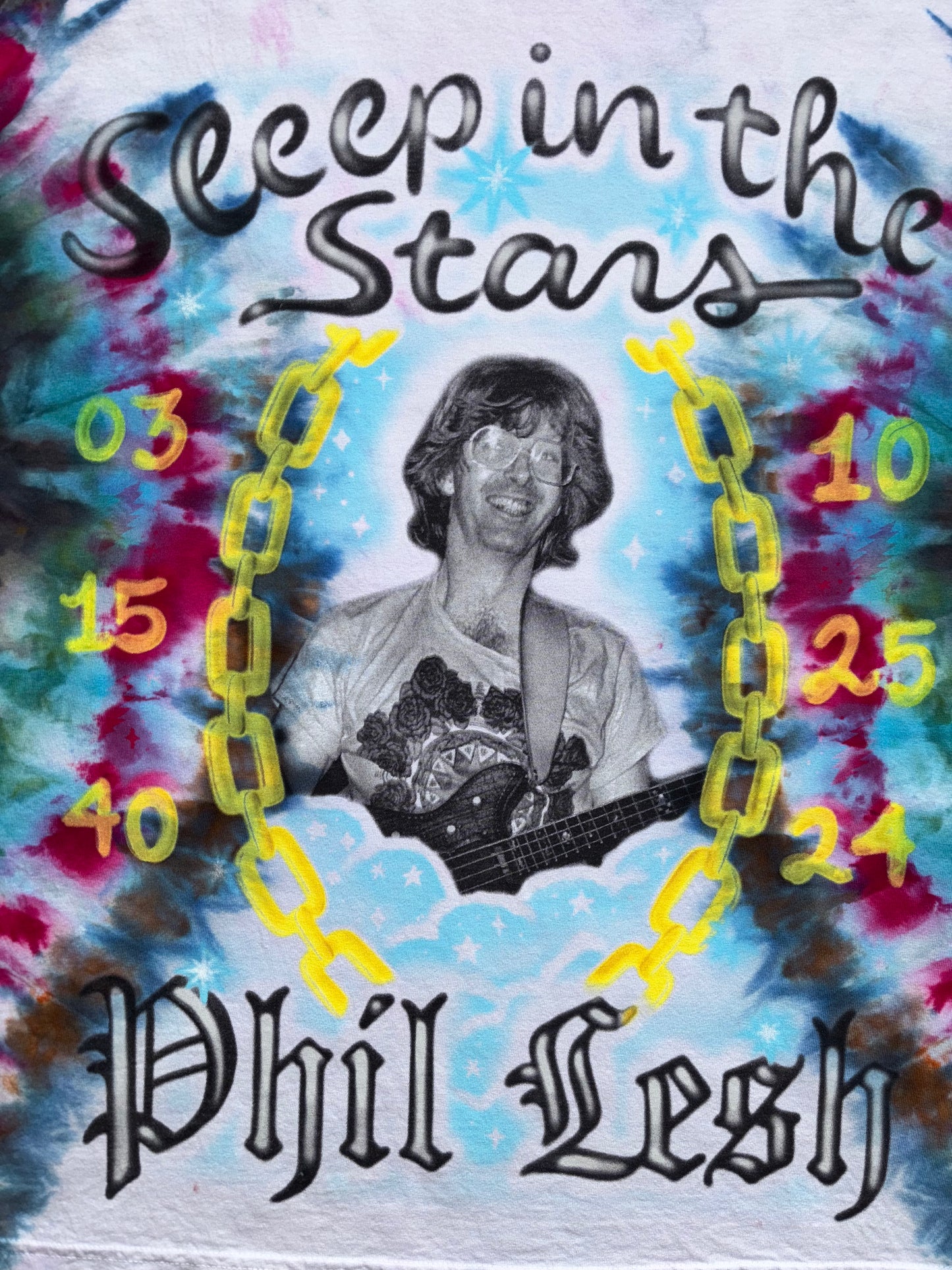 "Sleeping In The Stars" tie-dyed short sleeve shirt