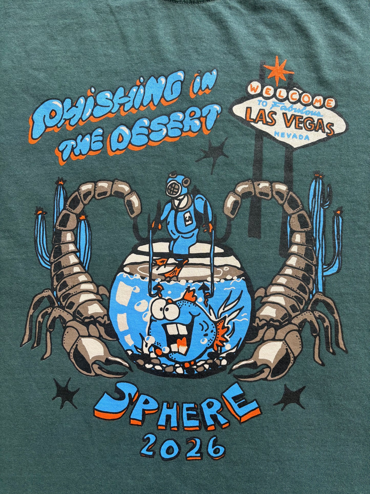 Fishing in the Desert Sphere solid t-shirt