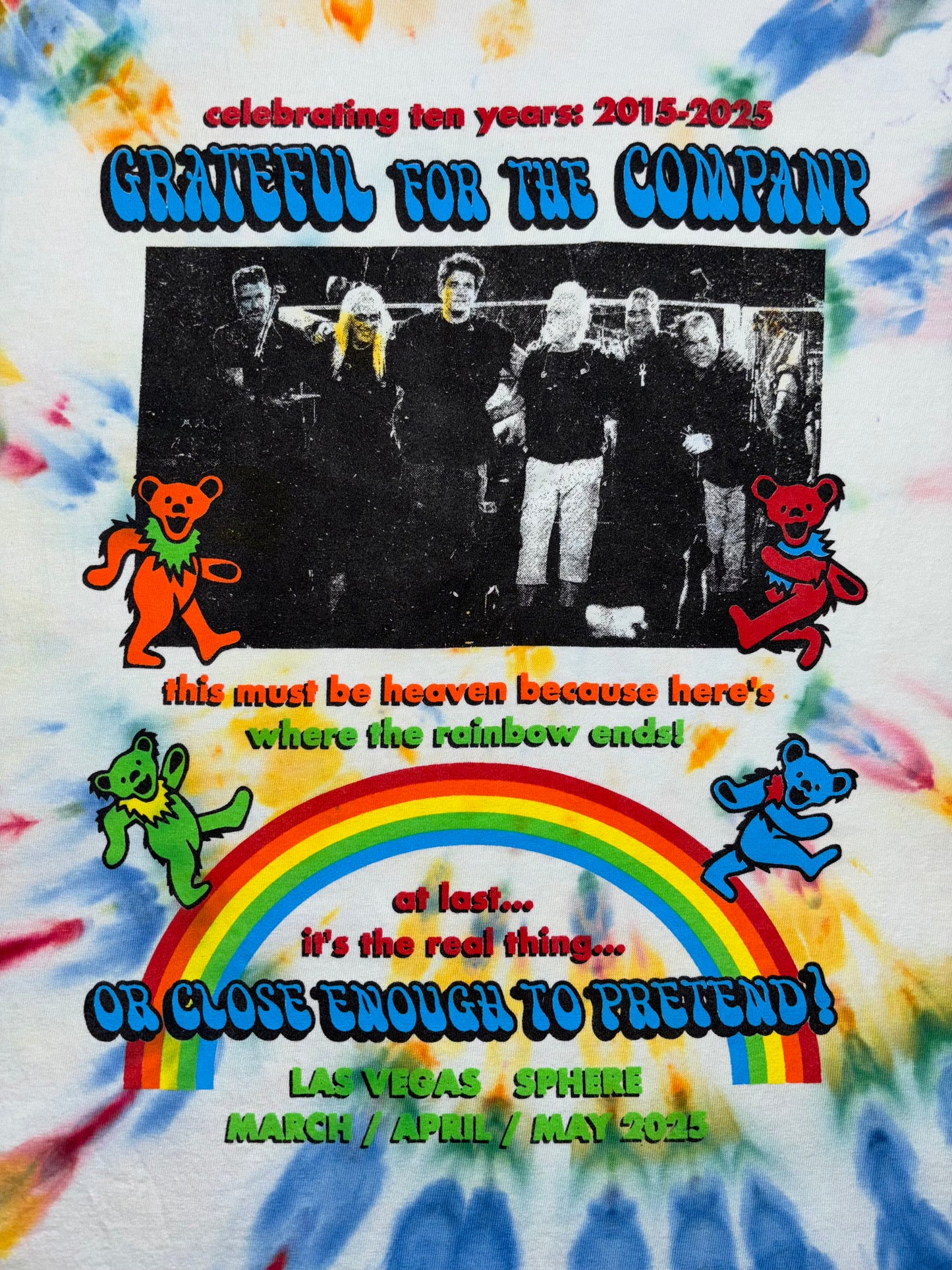 "Grateful For The Company" tie-dyed short sleeve shirt