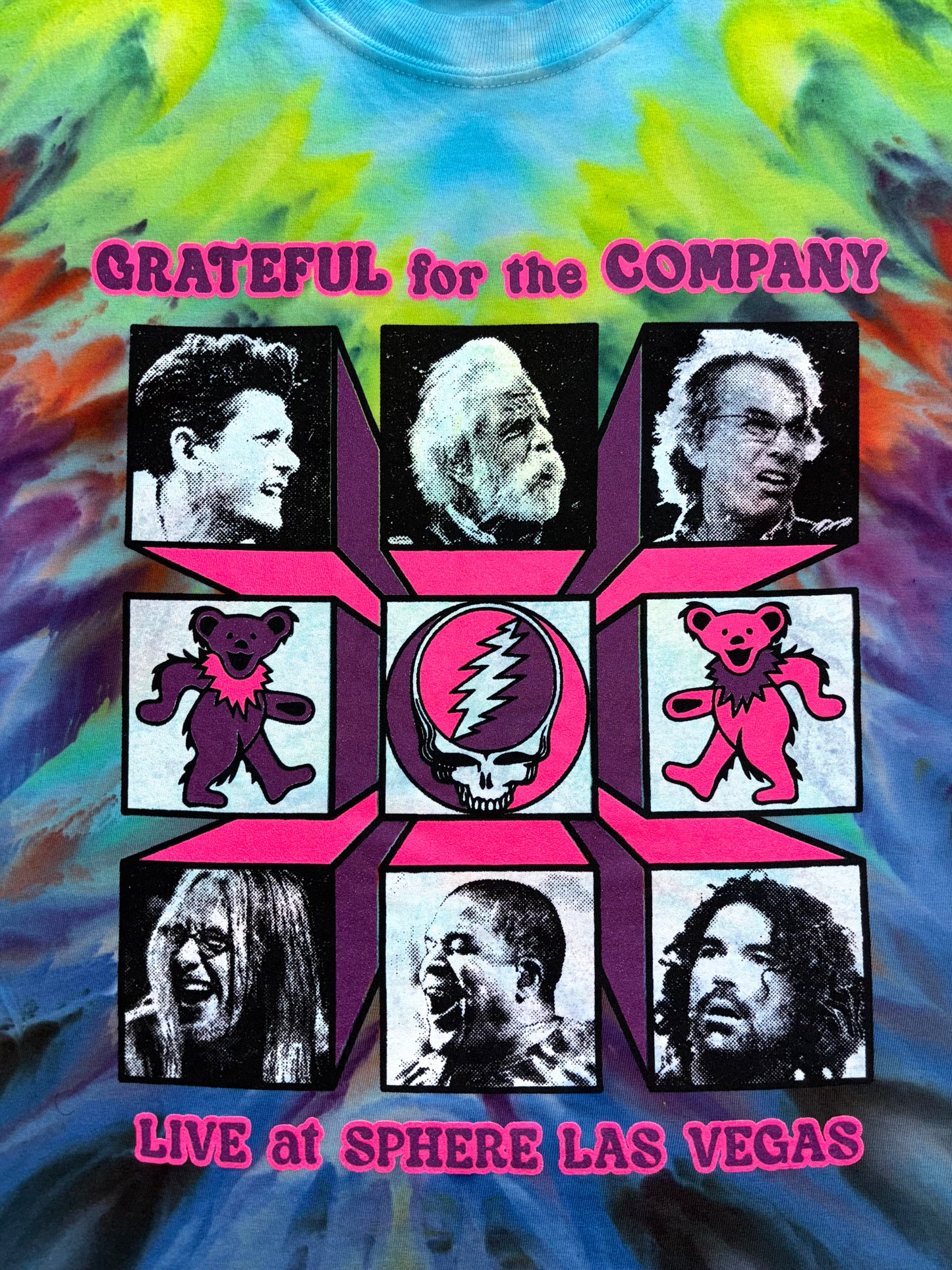 "Grateful for the Company" tie-dyed short sleeve shirt