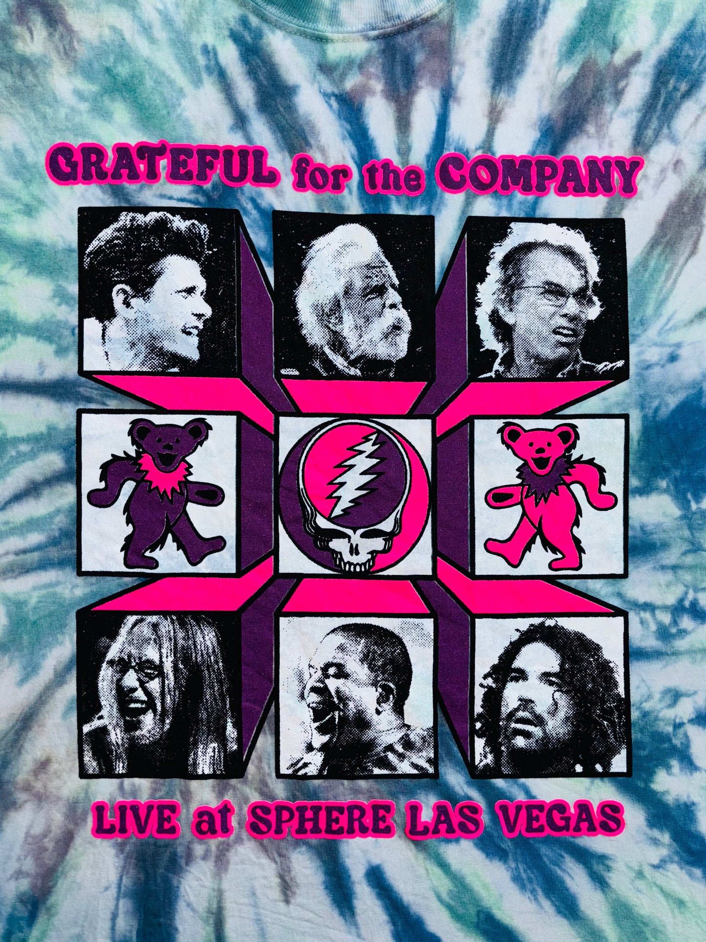 "Grateful for the Company" tie-dyed short sleeve shirt