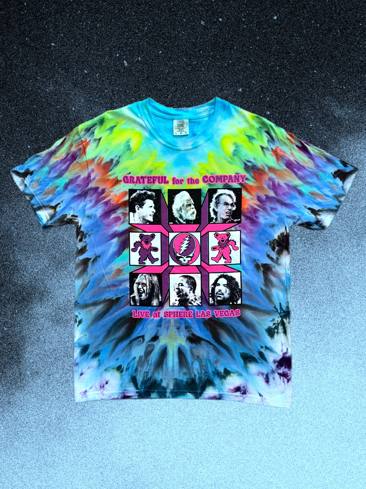 "Grateful for the Company" tie-dyed short sleeve shirt