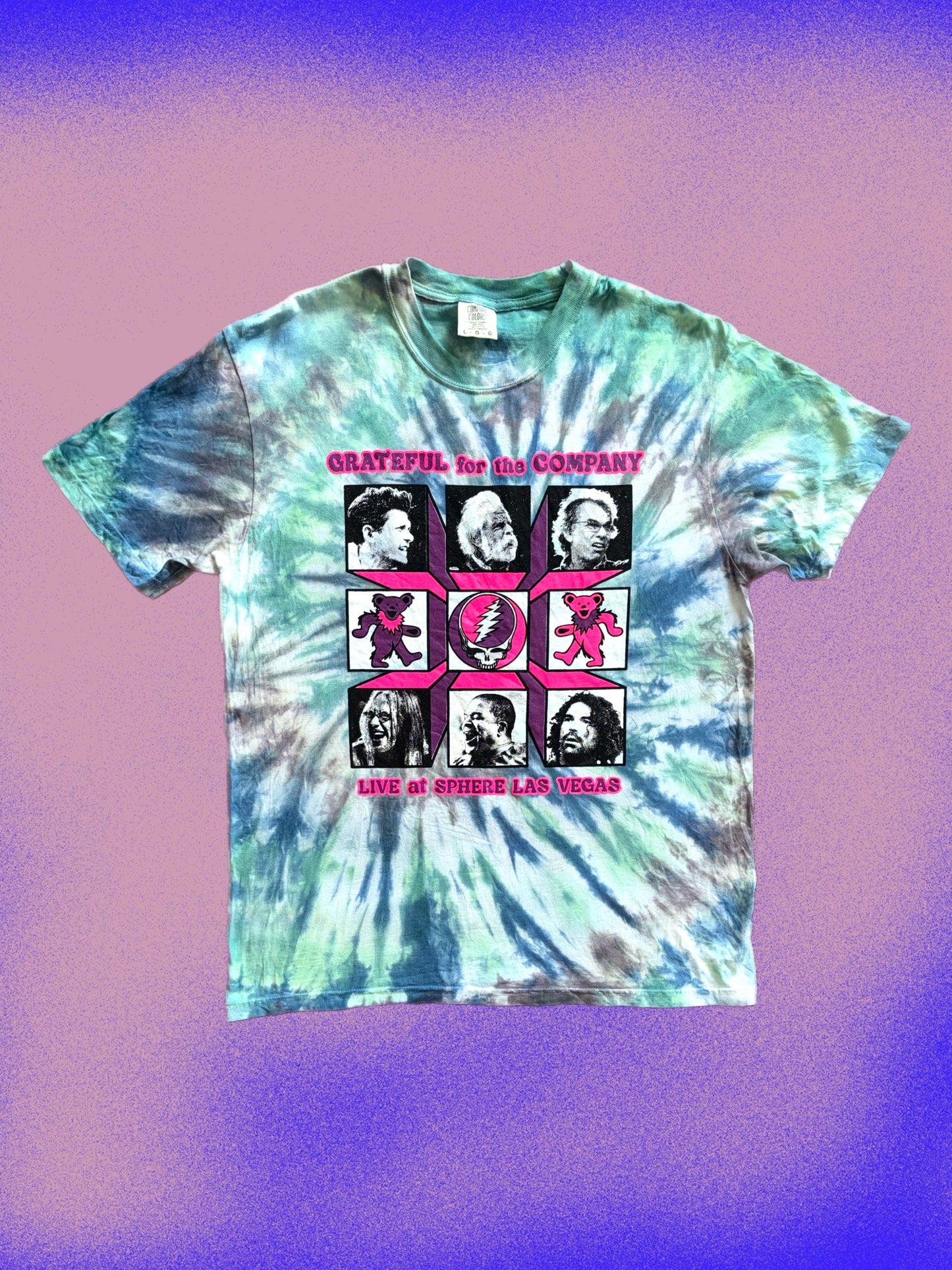 "Grateful for the Company" tie-dyed short sleeve shirt