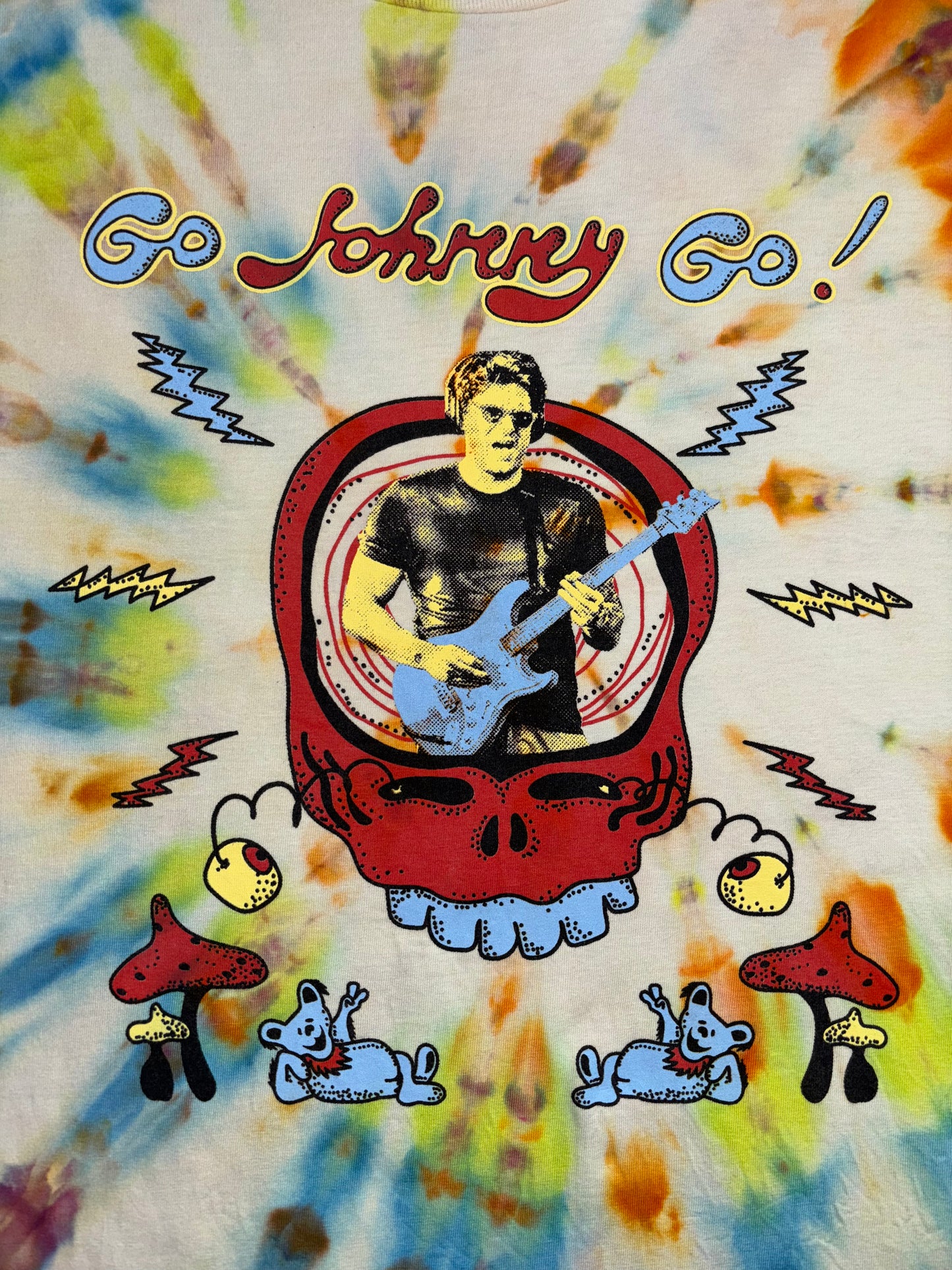 "Go Johnny Go" tie-dyed long sleeve shirt