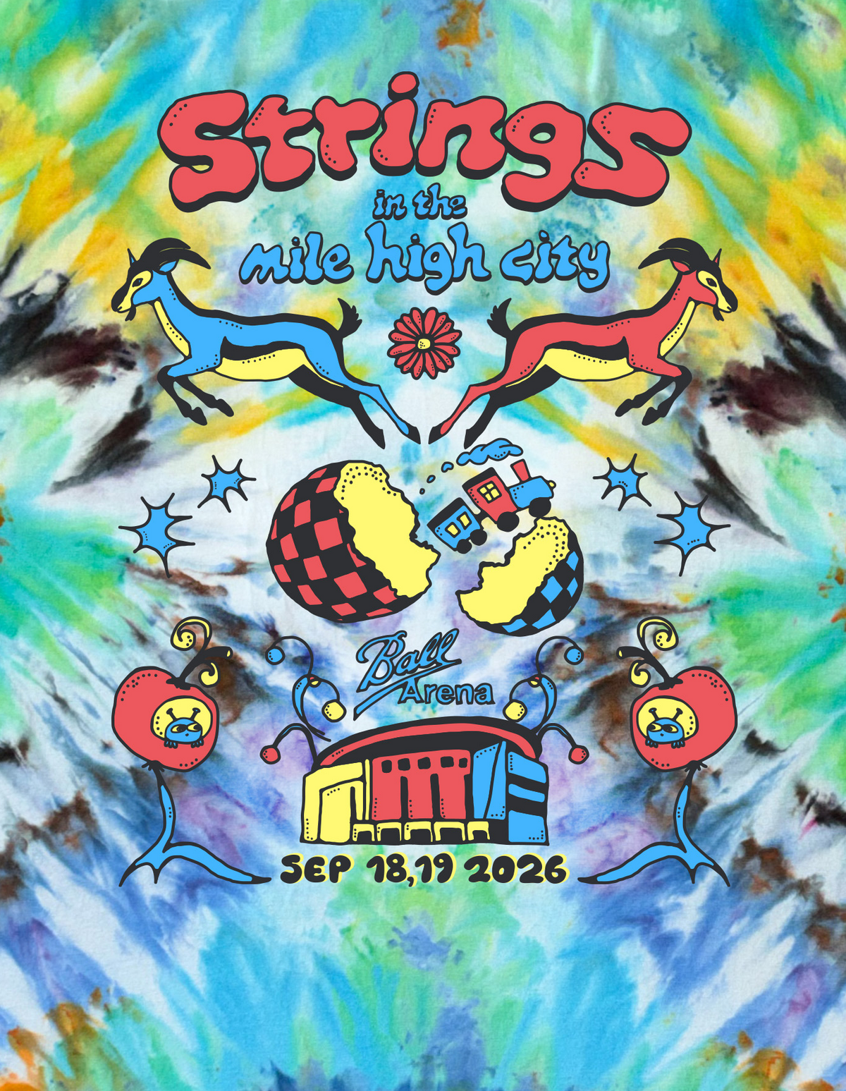 *PRE-ORDER* STRINGS BALL ARENA tie-dyed comfort colors t-shirt