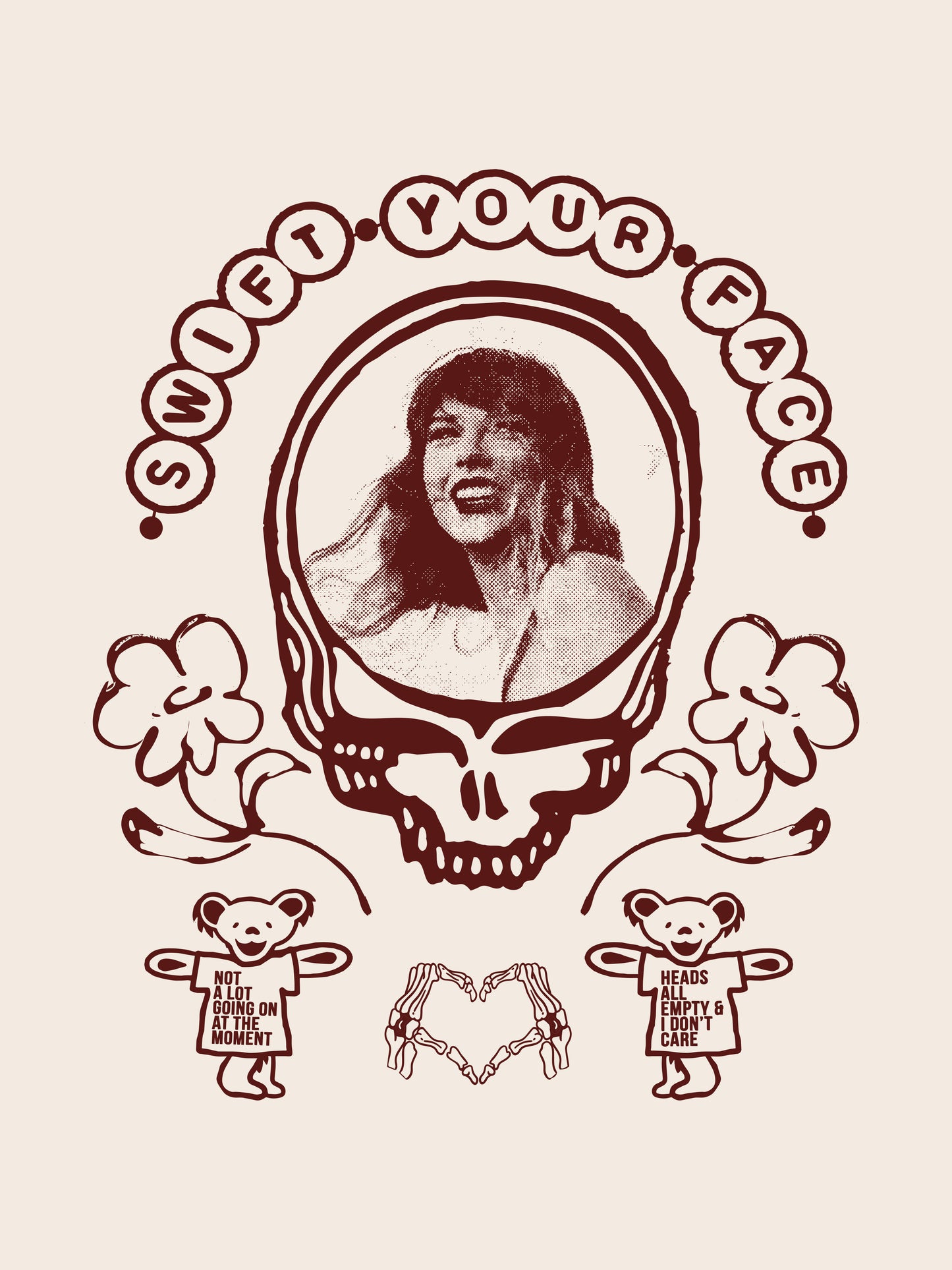 SWIFT YOUR FACE <3 short sleeve ivory shirt