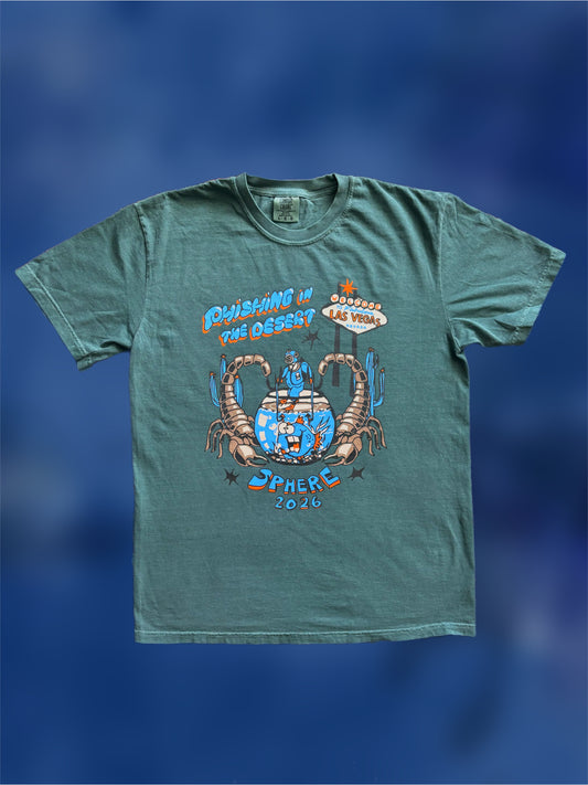 Fishing in the Desert Sphere solid t-shirt