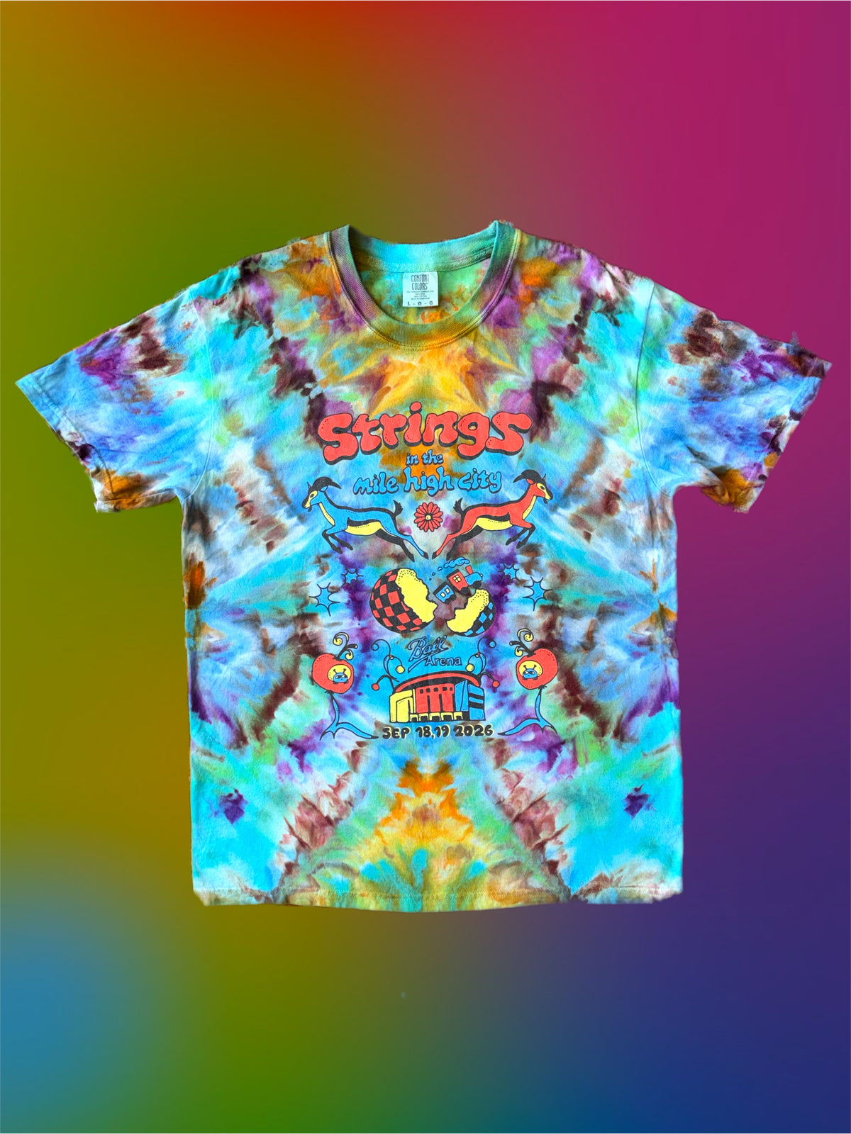 *PRE-ORDER* STRINGS BALL ARENA tie-dyed comfort colors t-shirt