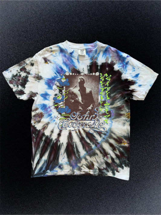'Trane's Spirit 'blue train' tie-dyed shirt