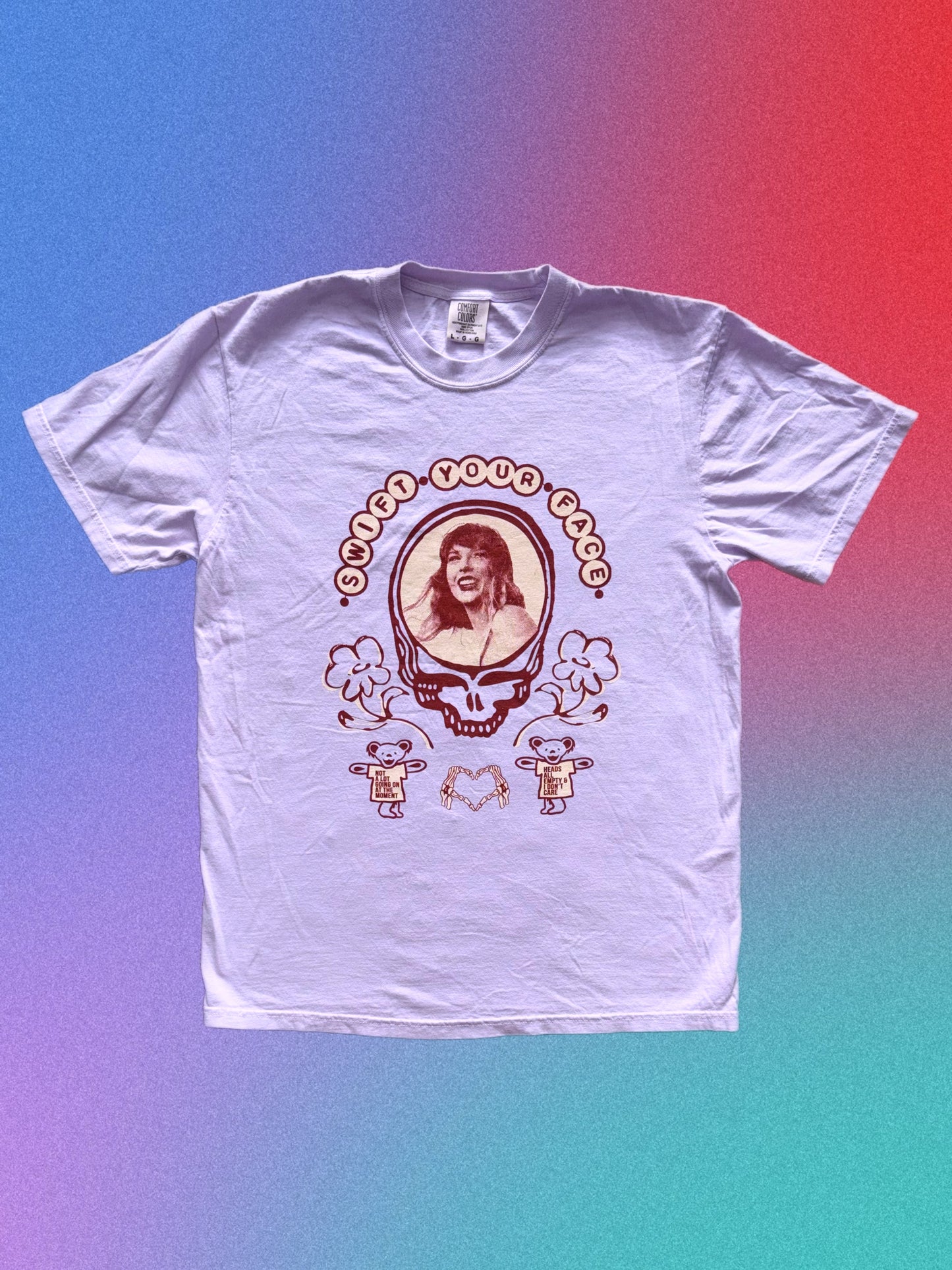 SWIFT YOUR FACE short sleeve lavender shirt