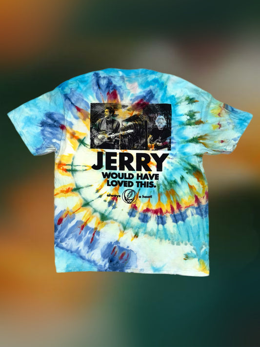 "Grateful For The Company" tie-dyed short sleeve shirt