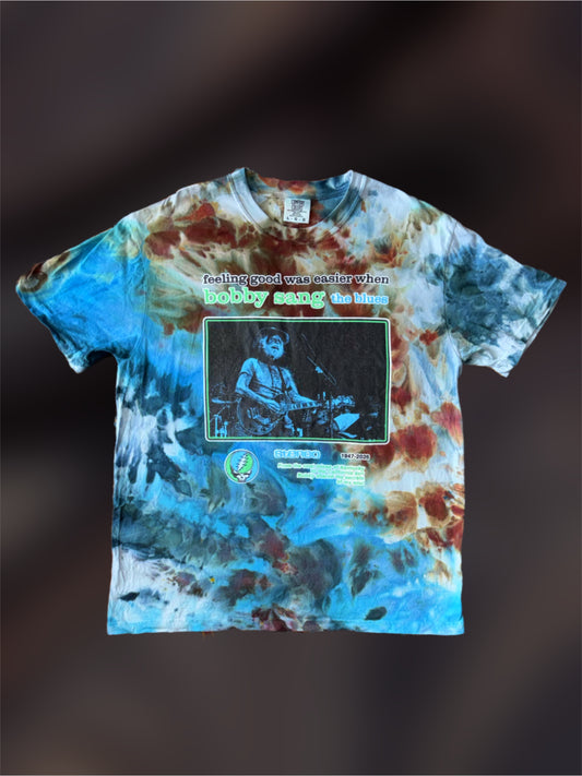Bobby sang the blues tie-dyed t-shirt