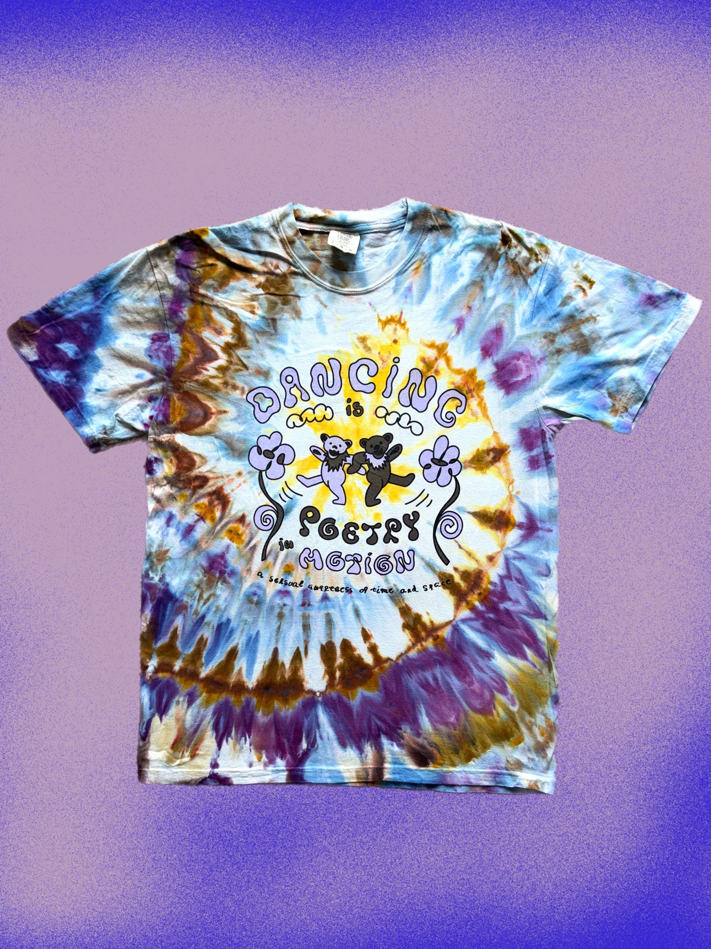 "Dancing Is Poetry" Dyed Short Sleeve Shirt - "Teddy Bear" Dye