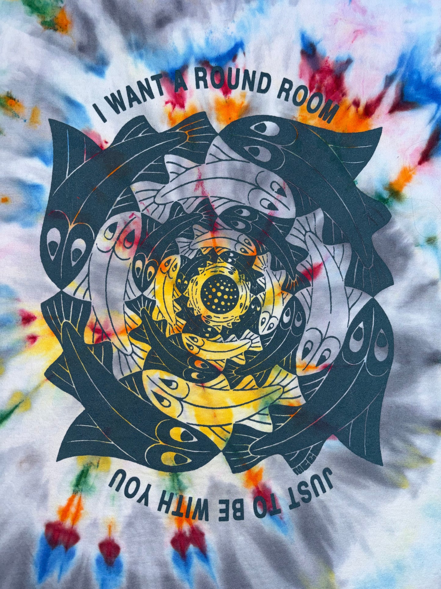 Lizards in the Round Room 360 tie-dyed t-shirt