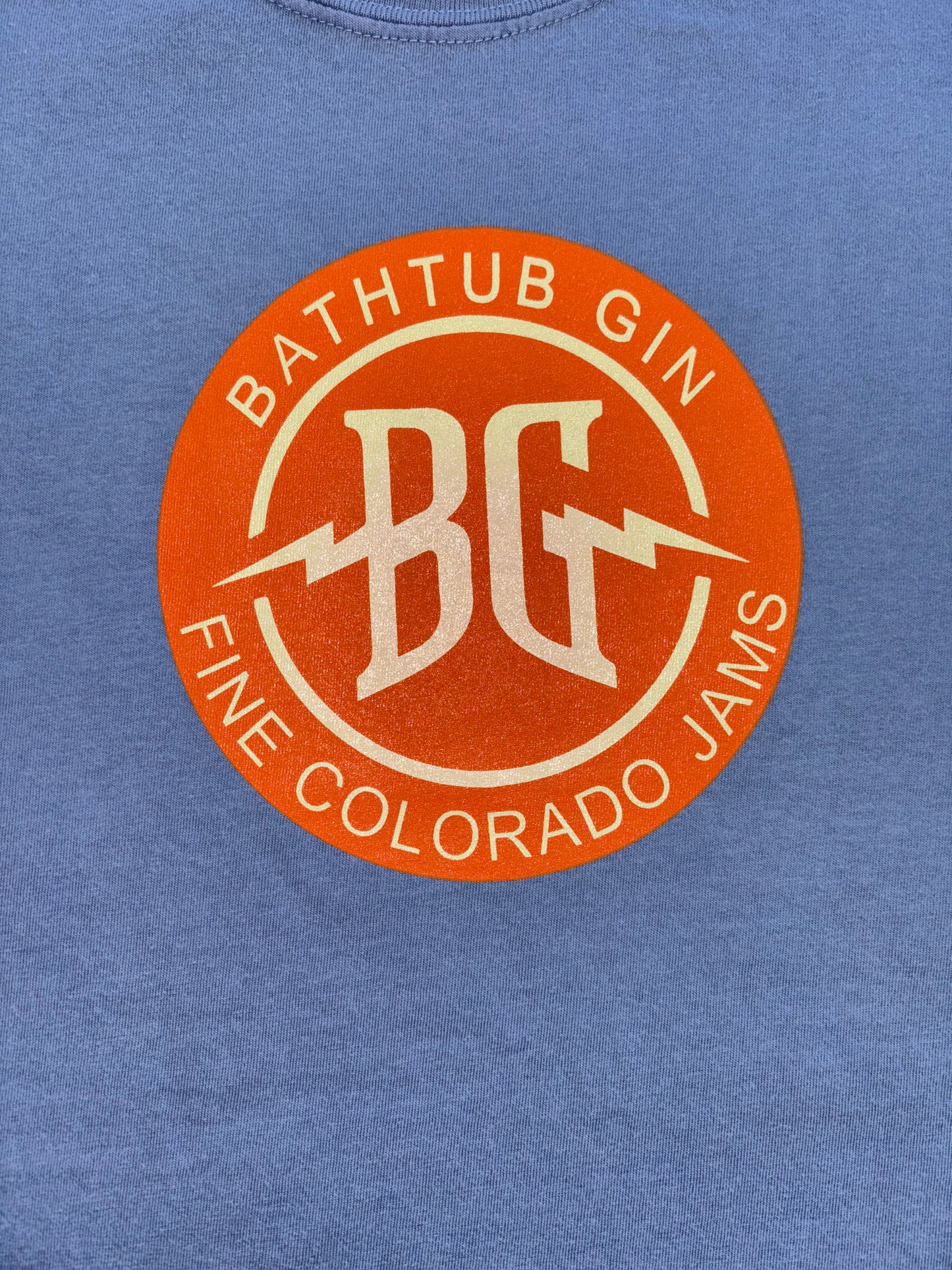 "Bathtub Gin" Short Sleeve Shirt - on denim blue