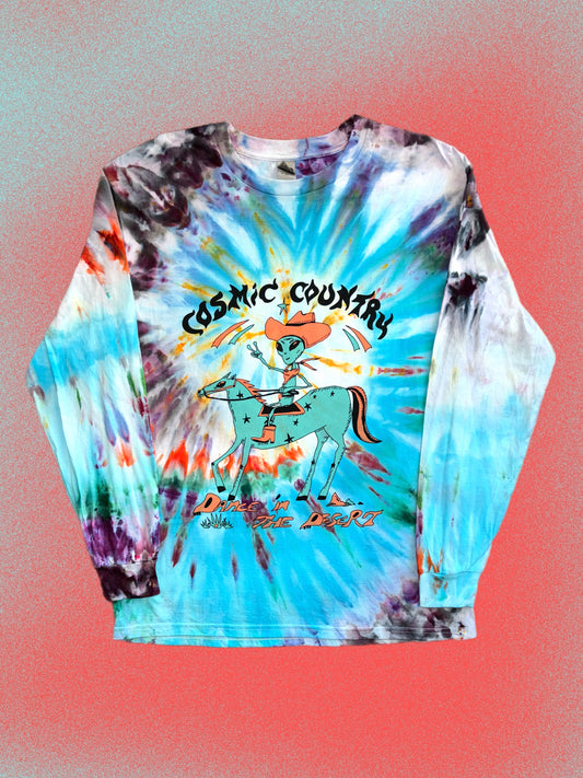 COSMIC COUNTRY dyed long sleeve 'Half Moon Night' colorway