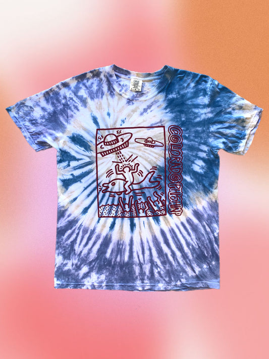 Phishin' Tie-Dyed Short Sleeve Shirt - ocean dye