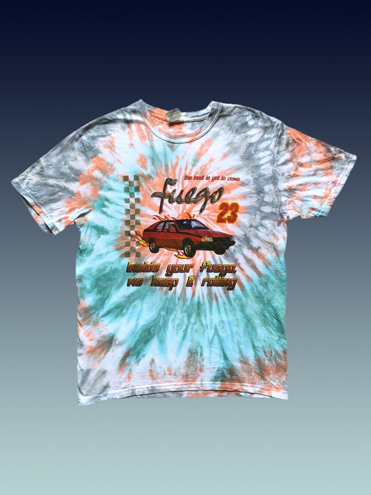 Fuego Tie-Dyed Short Sleeve Shirt - flame dye