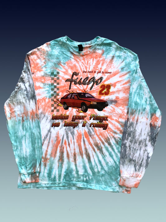 Fuego Tie-Dyed Long Sleeve Shirt - flame dye