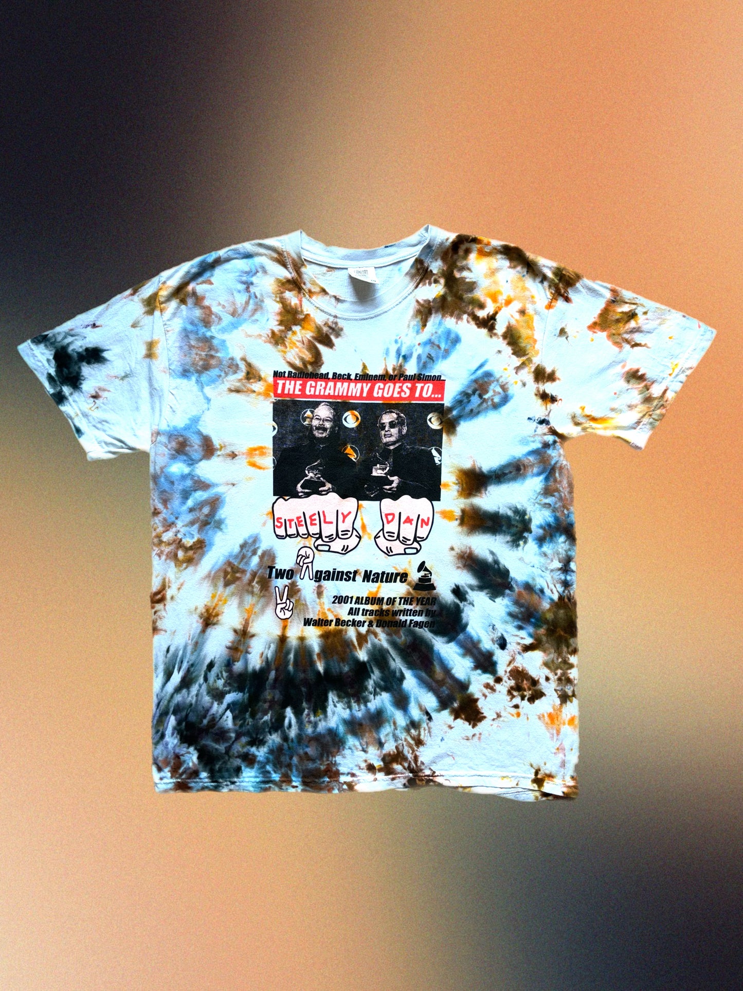 Steely Dan 2001 Grammy victory celebration bootleg ice-dyed t-shirt ("Almost Gothic" colorway)