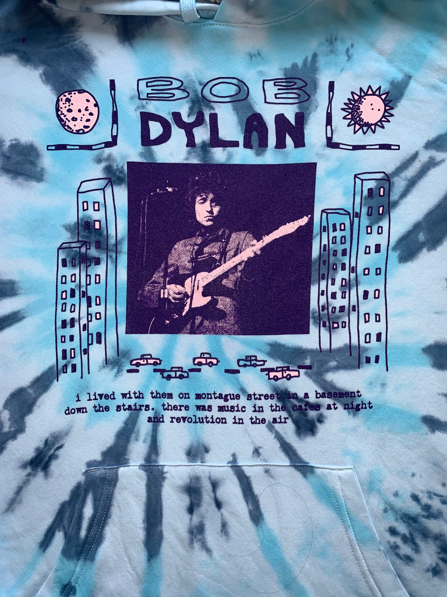 Bob Dylan Dyed Lightweight Hoodie - "Blowin' In The Wind" Dye