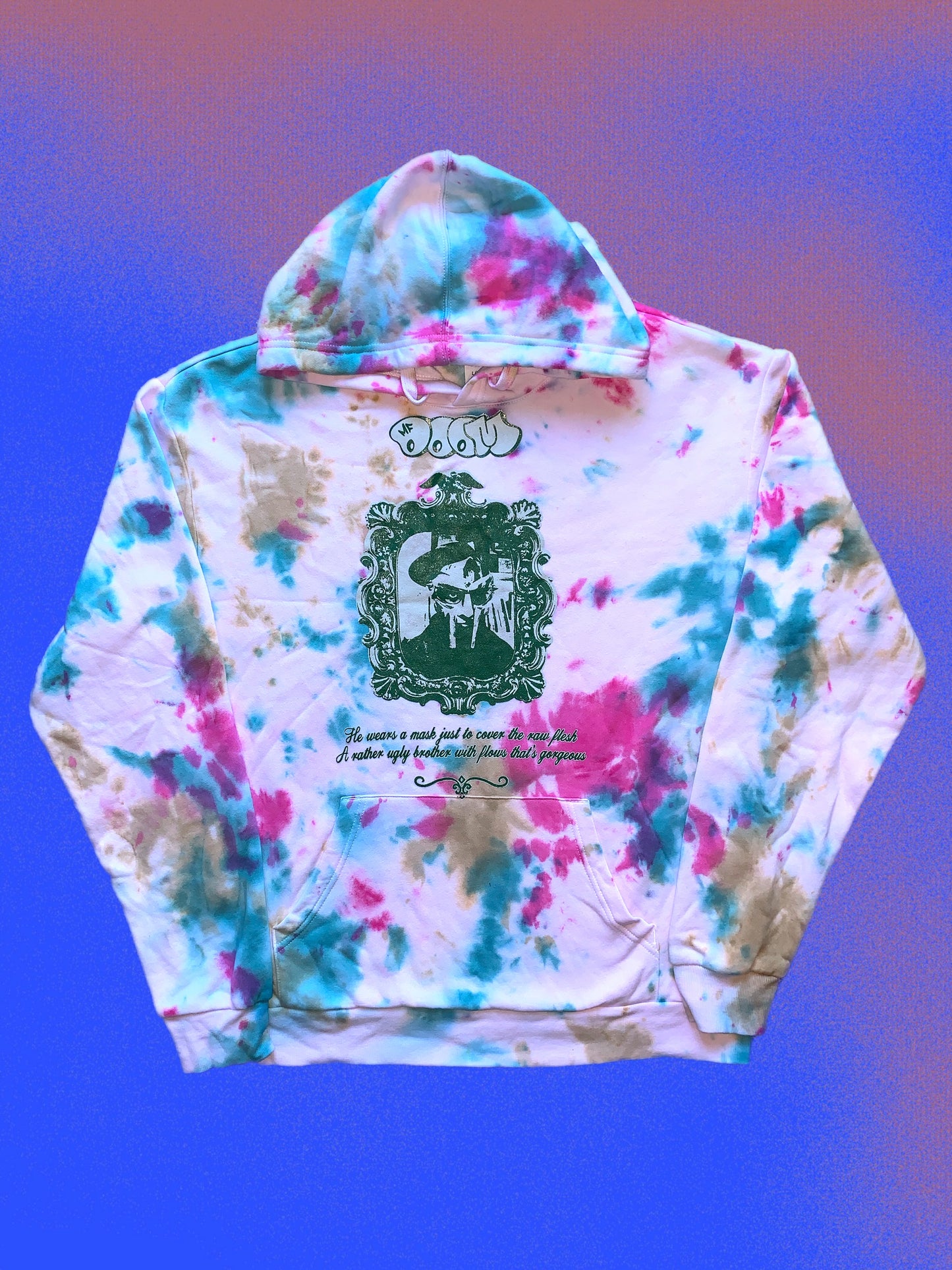 MF Doom Dyed Lightweight Pullover Hoodie - "Hoe Cakes" Dye