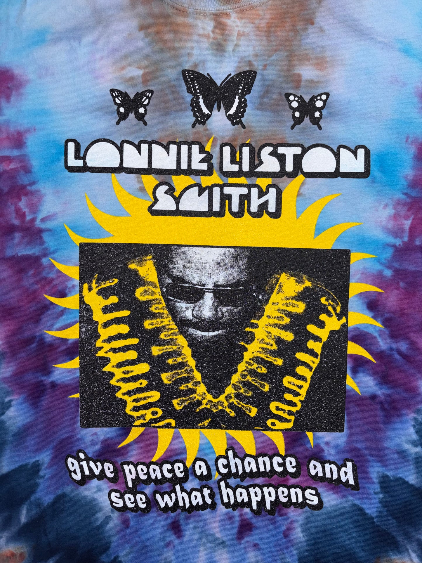 Lonnie Liston Smith 'Give Peace a Chance' ice-dyed t-shirt