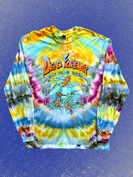 "Dead Forever" tie-dyed long sleeve shirt