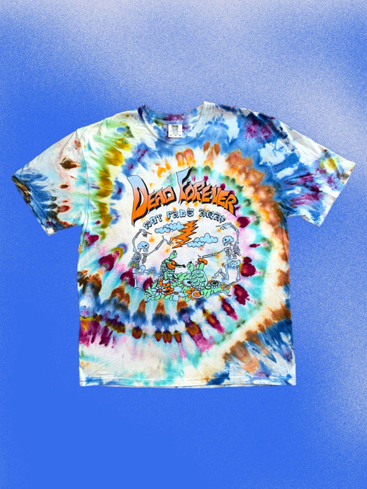 "Dead Forever" tie-dyed short sleeve shirt